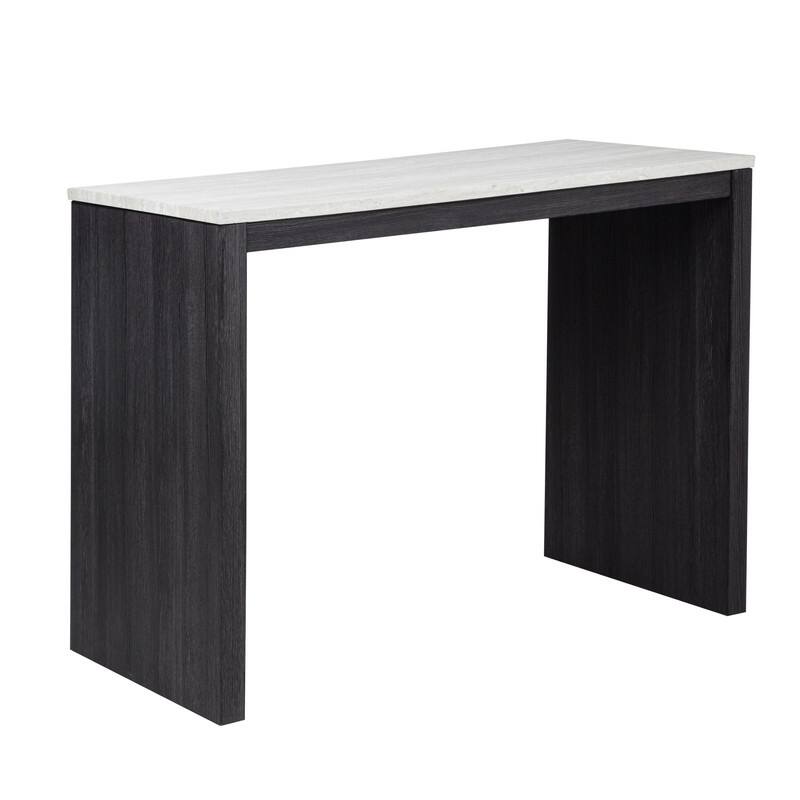 Best Master Furniture Delane Rectangular Charcoal Faux Marble Laminate Bar Table