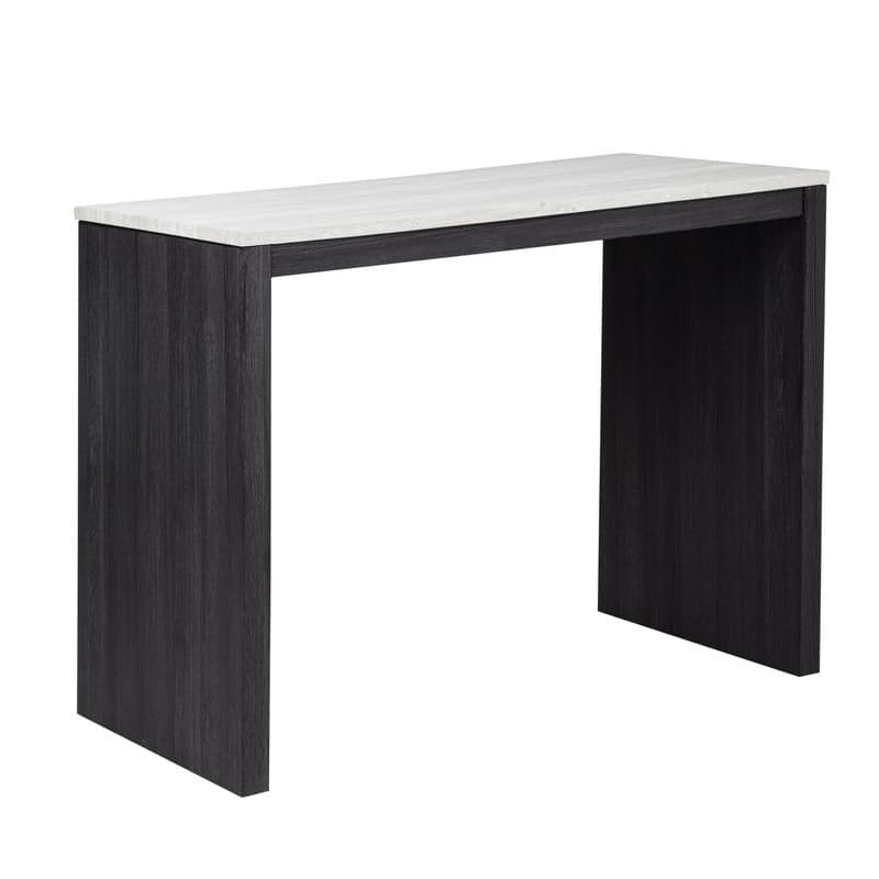 Best Master Furniture Delane Rectangular Charcoal Faux Marble Laminate Bar Table