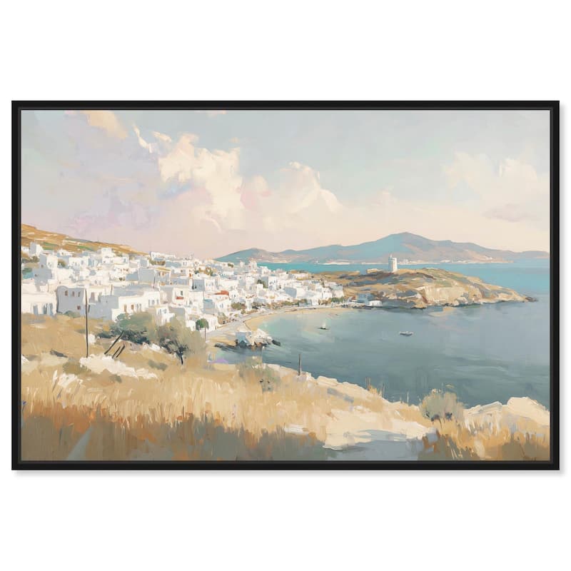 Sunrise Greece Canvas by Art Remedy - 24" x 16" - Black