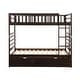 preview thumbnail 8 of 7, Brown Pine Wood Twin Bunk Beds, Movable Trundle, Guardrails, Ladder, Versatile 2-in-1 Design