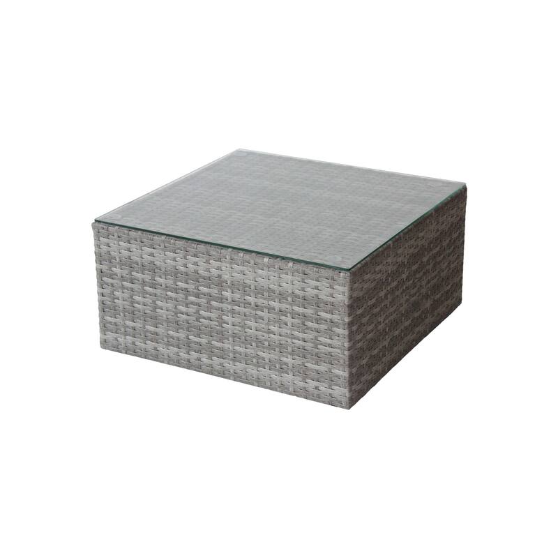 4-Piece Wicker Patio Conversation Set with Black Cushions