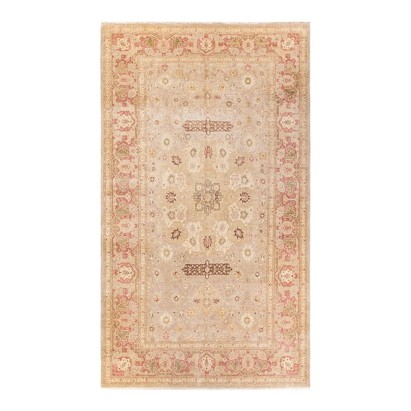 Overton Handknotted Wool Traditional Oriental Light Gray Area Rug - 8' x 10' - Silver - 8' x 10'