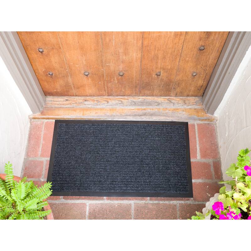 KAF Home 17"x30" Ribbed PET Door Mat, Set of 2