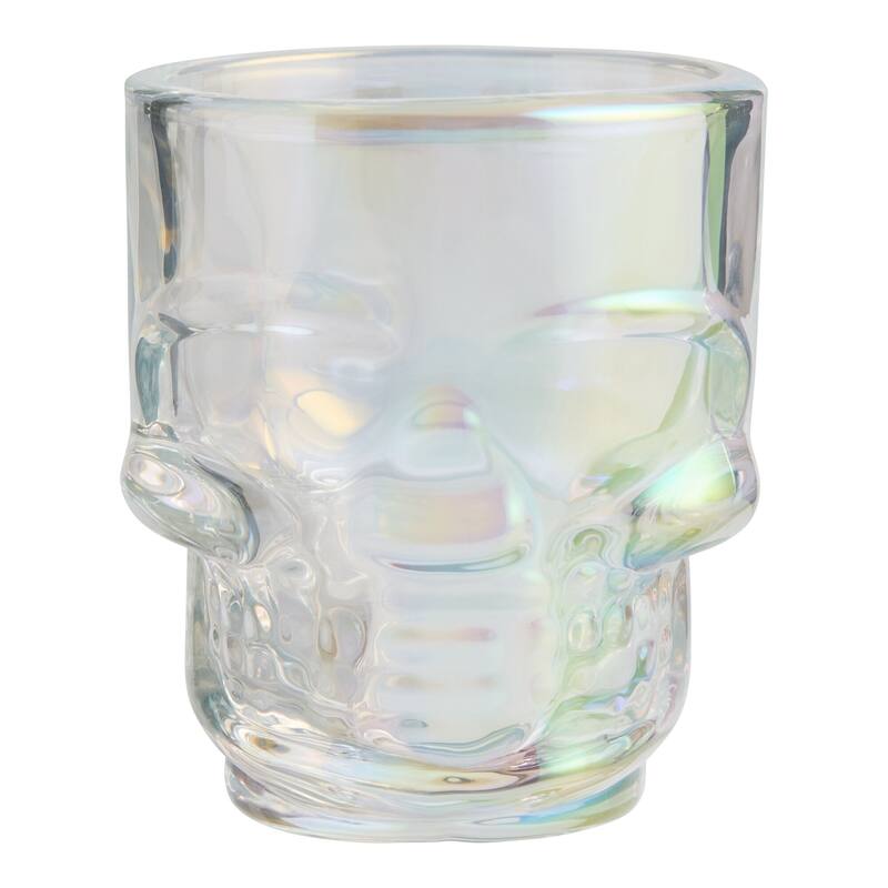 Skull-Shaped Shot Glasses Set of 6, 1.75oz - Glass Novelty Drinkware for Halloween, Parties, and Barware