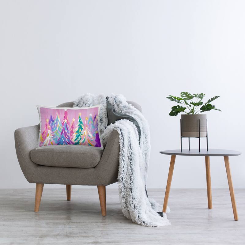 Stupell Pastel Christmas Trees Abstraction Decorative Printed Throw Pillow Design by Arlington Prints