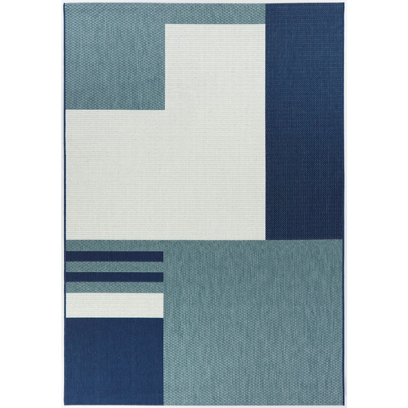 Read Modern Geometric Color Block Indoor/ Outdoor Area Rug