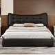 preview thumbnail 10 of 15, Modern Queen Size PU Upholstered Platform Bed with Ergonomic Wingback Headboard, No Box Spring Needed, Cream Black
