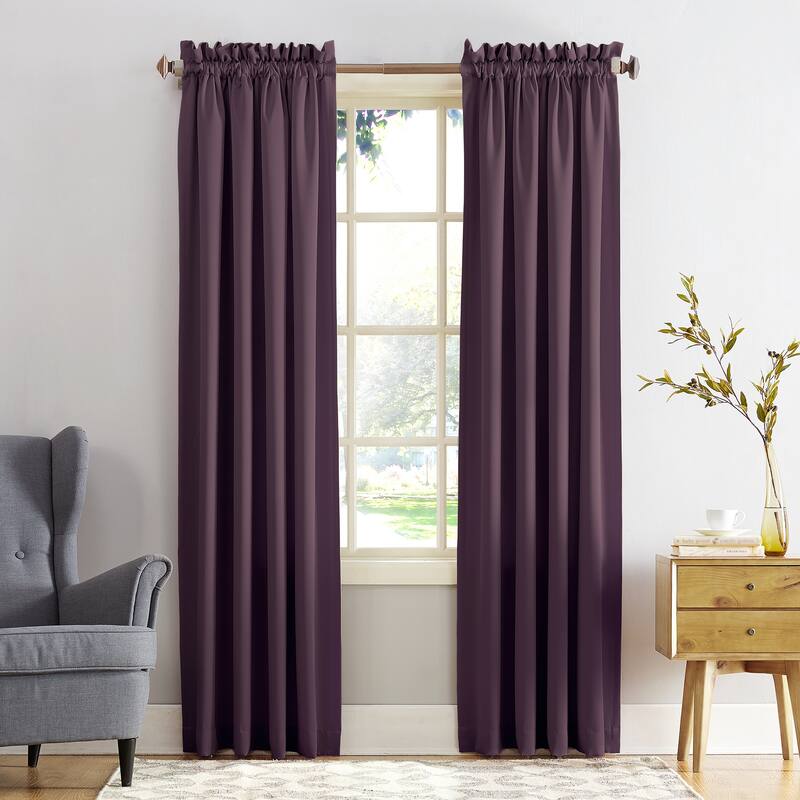 Porch & Den Inez Room Darkening Window Curtain Panel and Valance, Single Panel - 54 x 95 - Plum
