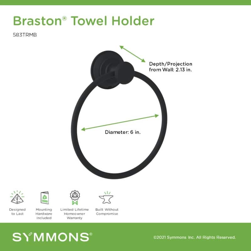 Symmons 583TR Braston 6" Wall Mounted Towel Ring