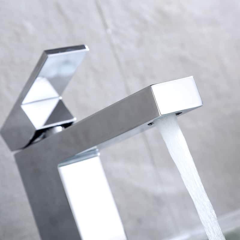 Luxier BSH05-S Single Handle Single Hole Bathroom Faucet with Drain