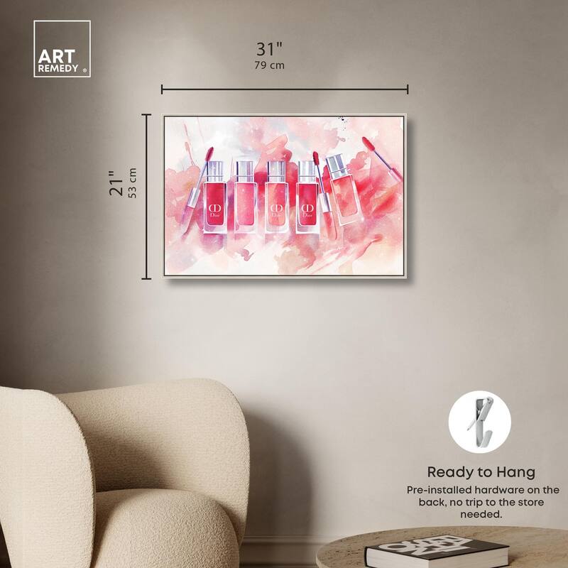 Lip Gloss Splash Canvas by Art Remedy