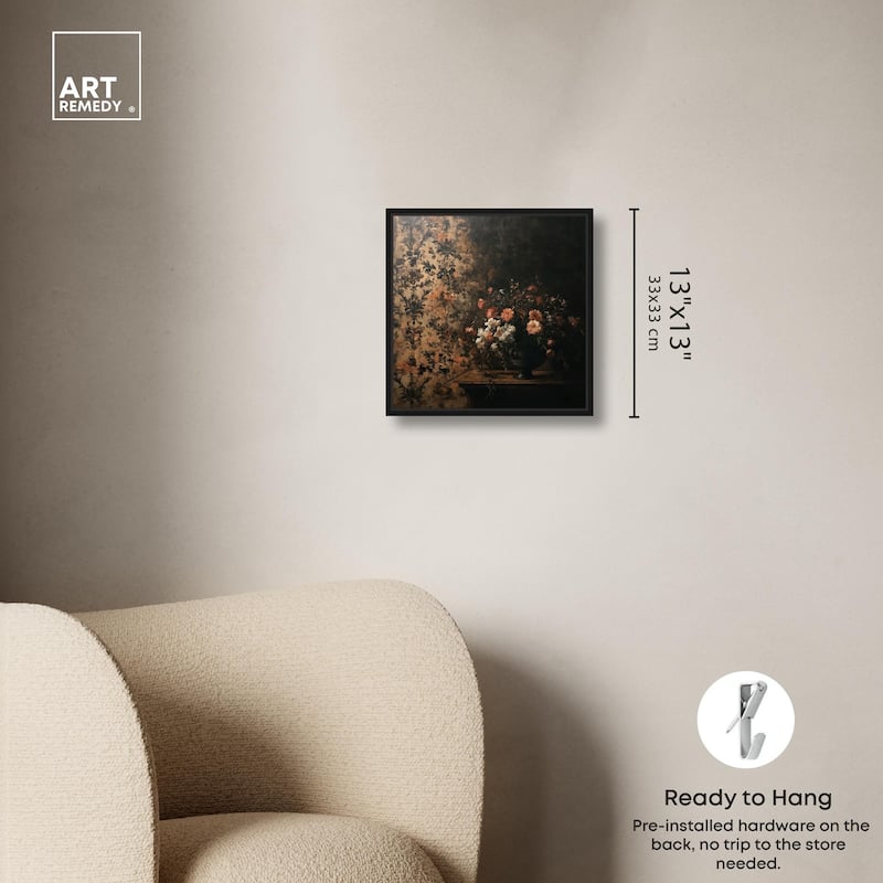 Dark Floral Elegance Canvas by Art Remedy
