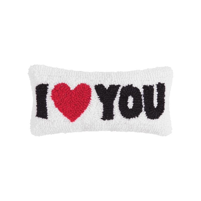 6" x 12" I Heart You Petite Hooked Valentine's Day Throw Pillow