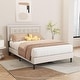 preview thumbnail 46 of 59, alazyhome Upholstered Platform Bed Frame with Button Tufting Headboard