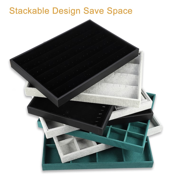 24 Grid Jewelry Tray Stackable for Rings Earrings Necklace Bracelet