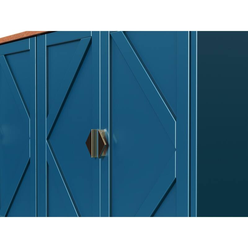 4 Doors Modern Storage Cabinet with Line Design