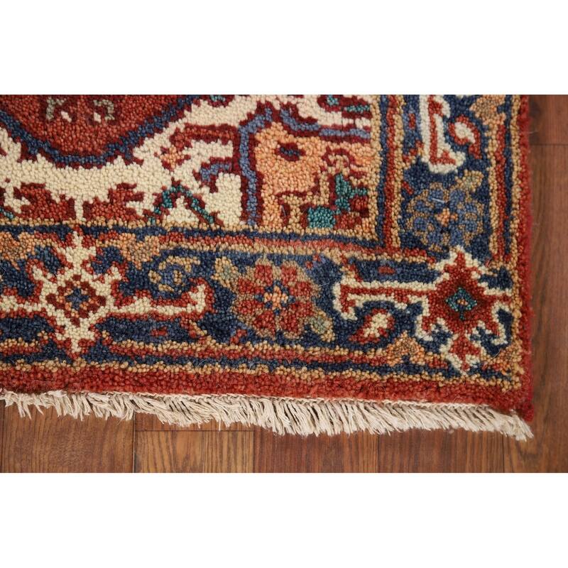 Orange Heriz Serapi Oriental Foyer Rug Handmade Wool Carpet - 2'0" x 3'0"