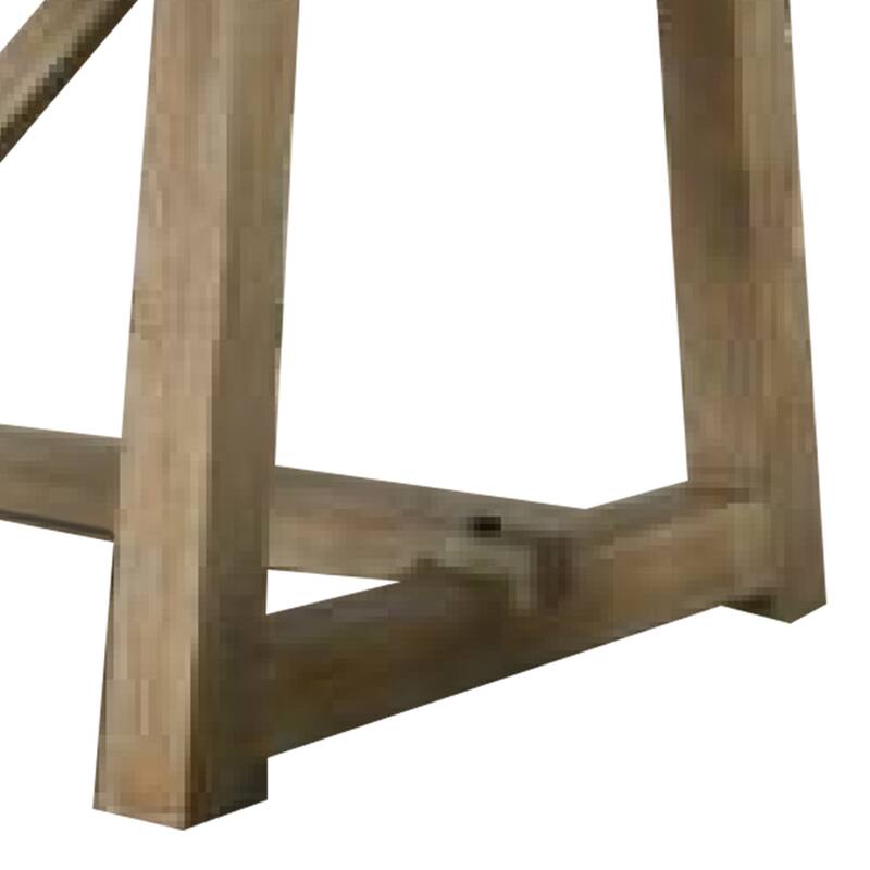 Gexy Dining Table, 84 Inch, Brown Oak Veneer, Trestle Angled Base - Oak Brown