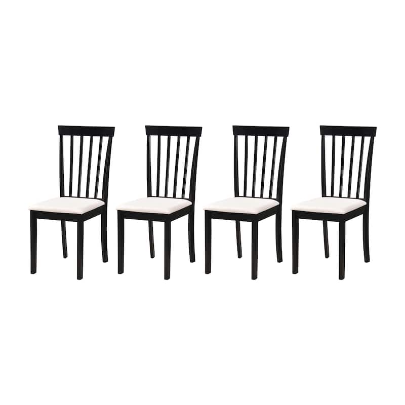 Set of 4 Chairs - Black/White