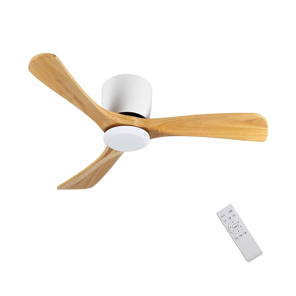 42 Inch Ceiling Fan no light with Remote Control, Low Profile Ceiling Fan without Light,Noiseless Reversible DC Motor with Timer