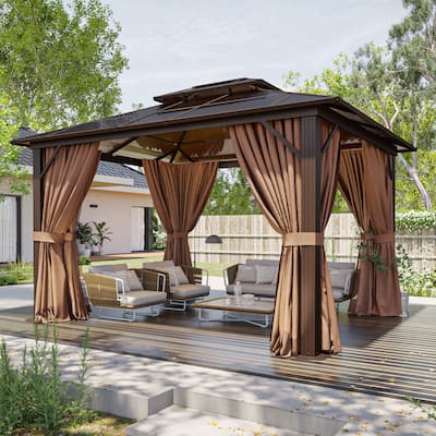 Outdoor Double Roof Hardtop Gazebo