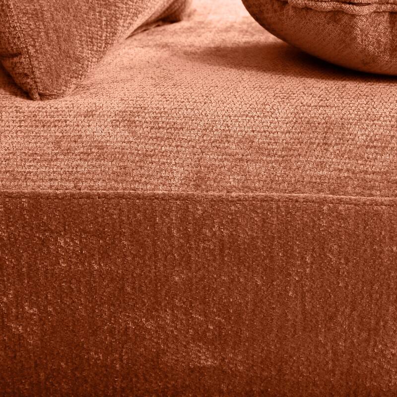 140" Polyester Curved Sectional Sofa - 3-Piece Set with Chaise Lounge (High-Density Foam, Fully Assembled)