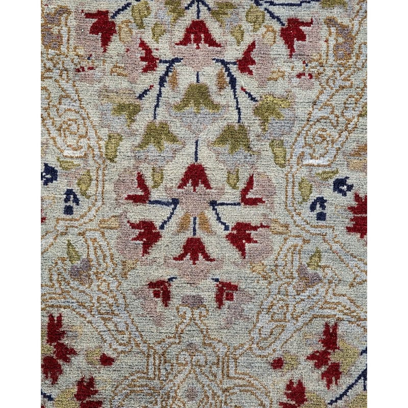 Overton Hand Knotted Wool Vintage Inspired Modern Contemporary Overdyed Gray Square Area Rug - 6' 2" x 6' 5"