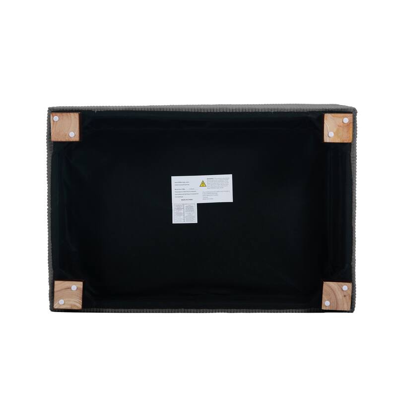 Modern Rectangle Oversized Stripe Corduroy Ottoman