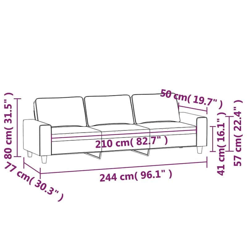 vidaXL Sofa Chair Accent Upholstered Chair for Living Room Microfiber Fabric
