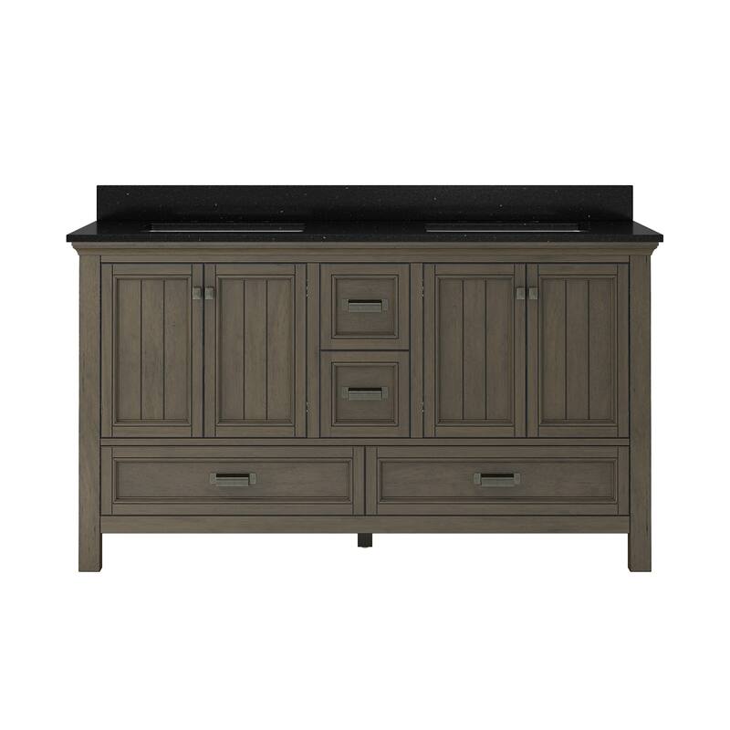 CRAFT + MAIN BAVT6122D-QBG Brantley 60" Free Standing Double Basin - Distressed Grey