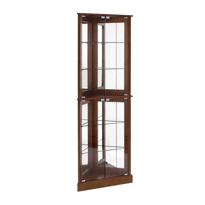 Lighted Display Cabinet with Adjustable Glass Shelves (No E26 Bulb)