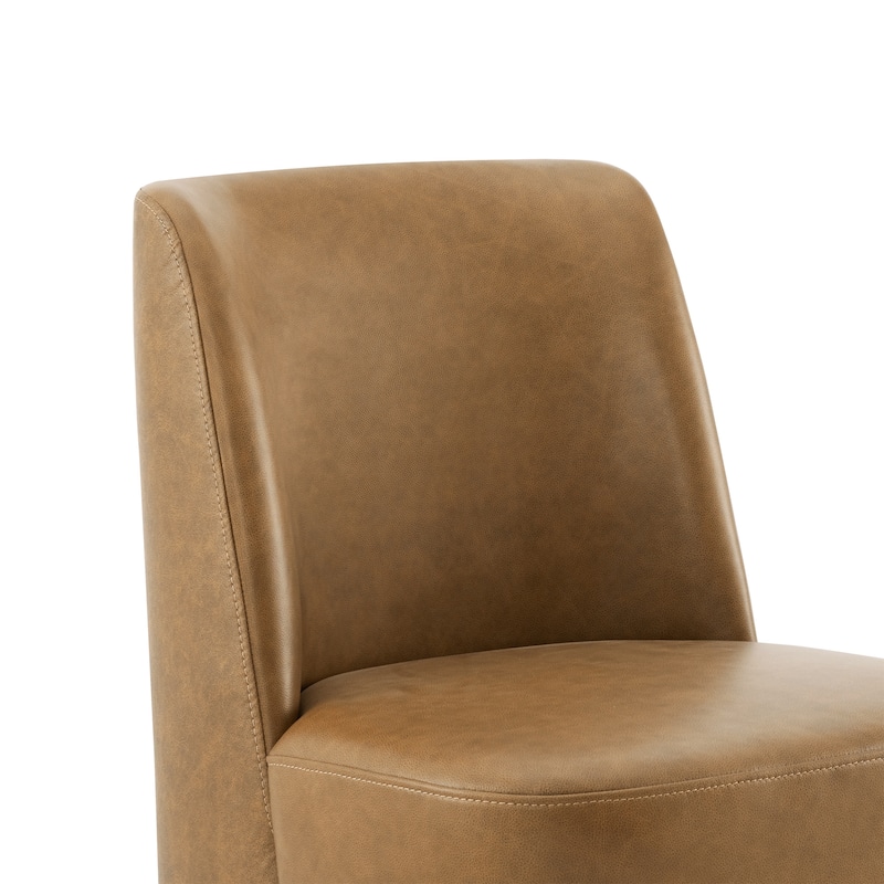 Brian Modern Dining Chairs with Casters&Wood Base Set of 2