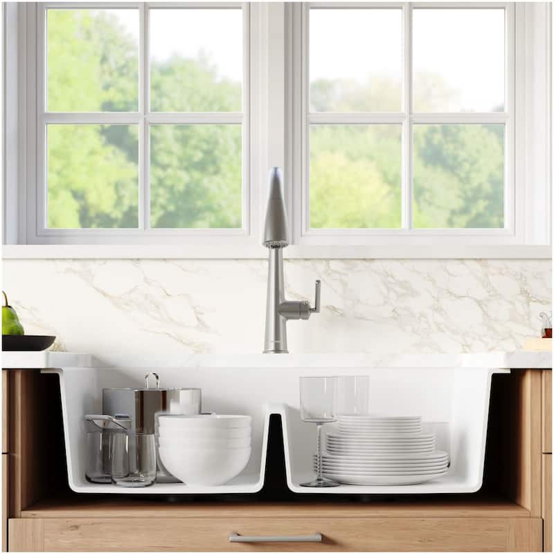 Karran USA QAR-750 Quartz QAR 34" Farmhouse Double Basin Quartz