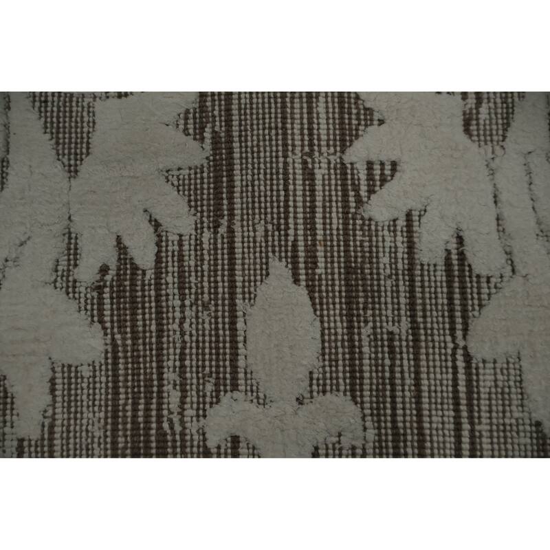 Hand Knotted Oriental 100% Wool Carpet Modern Damask Beige & Ivories Contemporary Area Rug - 8' 0'' X 5' 0''