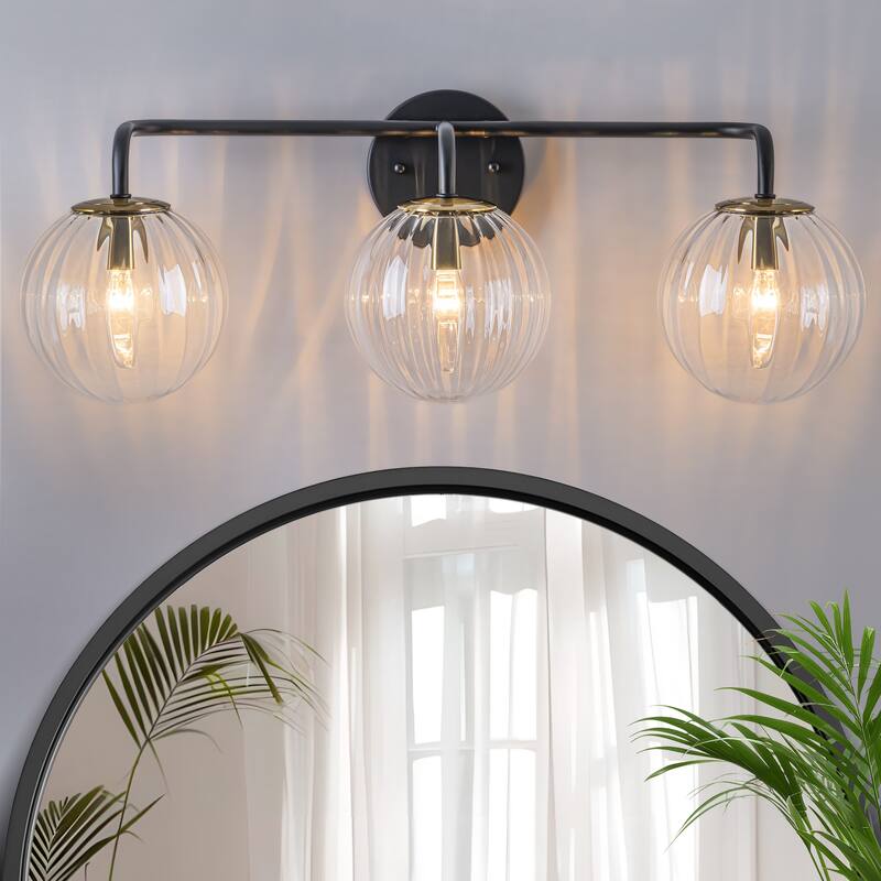 Starsky 3-Lights Modern Dimmable Glass Bathroom Vanity Light