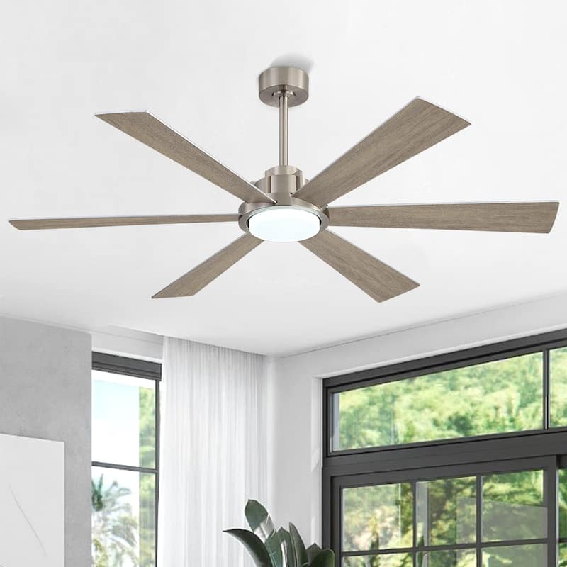 MLiAN Ceiling Fan 60inch Playwood Blades Remote Control 6-Speed DC with Integrated LED - 60''