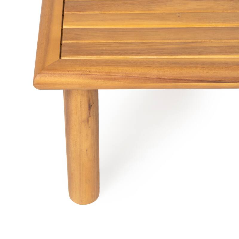 Christopher Knight Home - Calderon Outdoor Acacia Wood Coffee Table with Slatted Top and Water Resistant Frame - 41.73"L