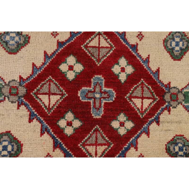 Oriental / Geometric Kazak Area Rug Handmade Wool Carpet - 5'6" x 8'2"