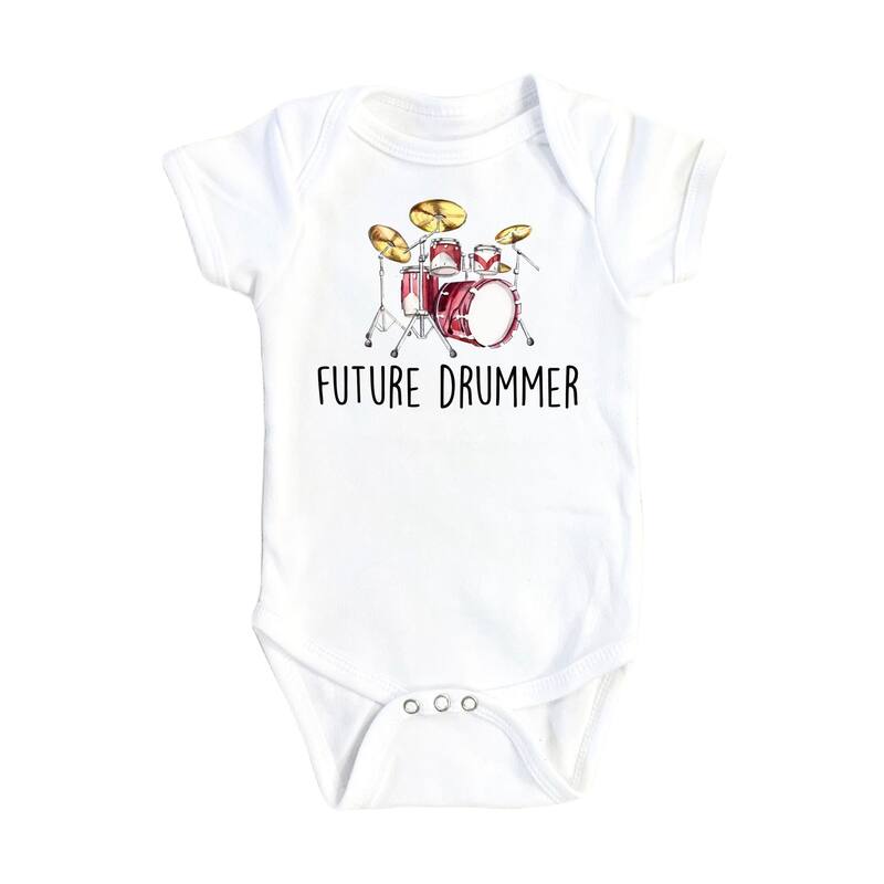 Drummer Future - Baby Boy Girl Clothes Infant Bodysuit Funny Cute Newborn - White - 6-9M