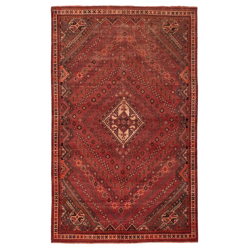 ECARPETGALLERY Hand-knotted Melis Vintage Red Wool Rug - 6'5 x 10'4
