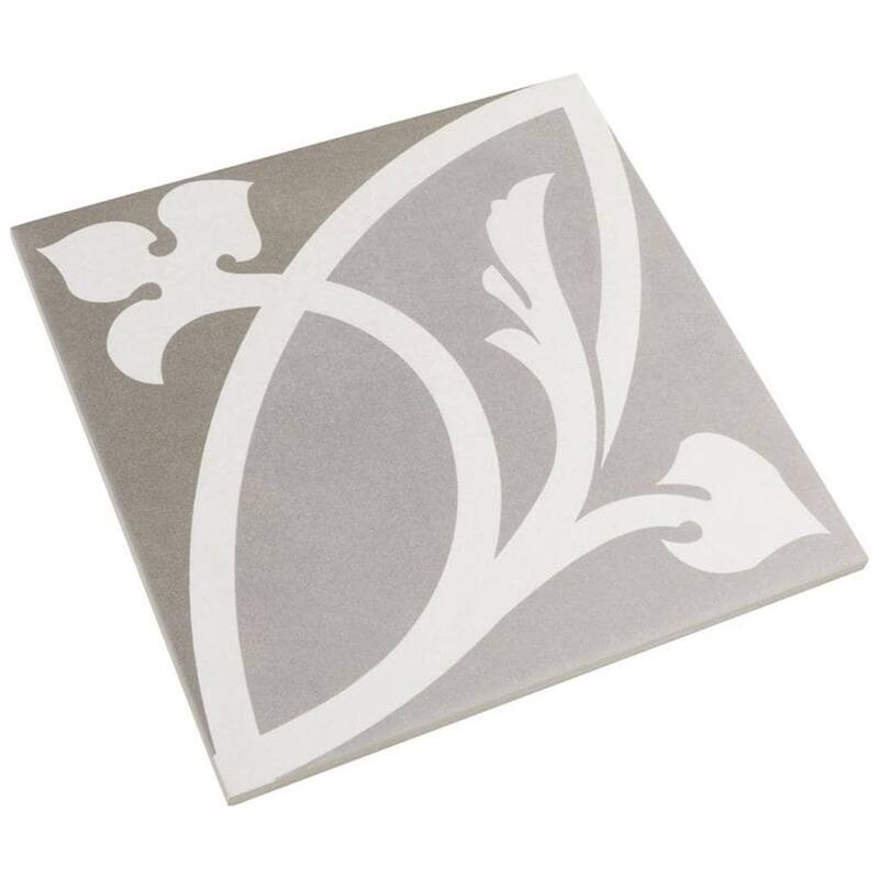 Merola Tile Caprice Liberty Taupe Encaustic 7.86" x 7.86" Porcelain Floor and Wall Tile