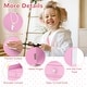 preview thumbnail 10 of 20, Costway Kid Vanity Table Chair Set 2-Color LED Lights Large Drawer - See Details