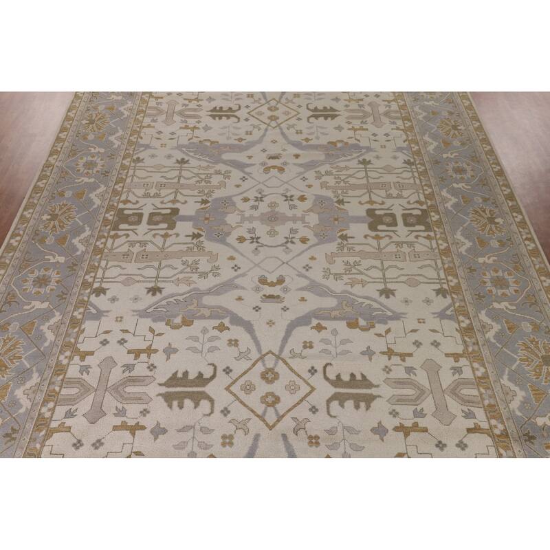 Large Oushak Oriental Area Rug Hand-Knotted Wool Carpet - 12'2" x 17'7"
