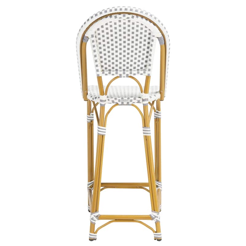 SAFAVIEH Outdoor Shaniya 30-inch Stacking Bar Stool (Fully Assembled) - 19Wx22Dx47H