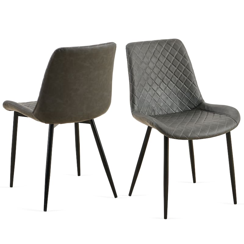 Dining Chairs Set of 2 Armless Side Chair with Metal Legs