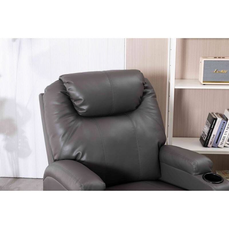 Faux Leather Power Lift Recliner Chair, Heat and Massage by Remote Control
