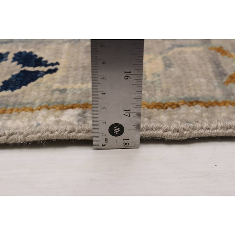 ECARPETGALLERY Hand-knotted Modern Oushak Light Grey Wool Rug - 12' x 15' 3"