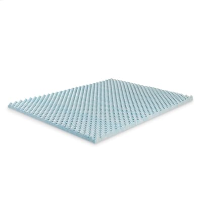 Priage by ZINUS 2 Inch Swirl Gel Cooling Memory Foam Mattress Topper - Blue
