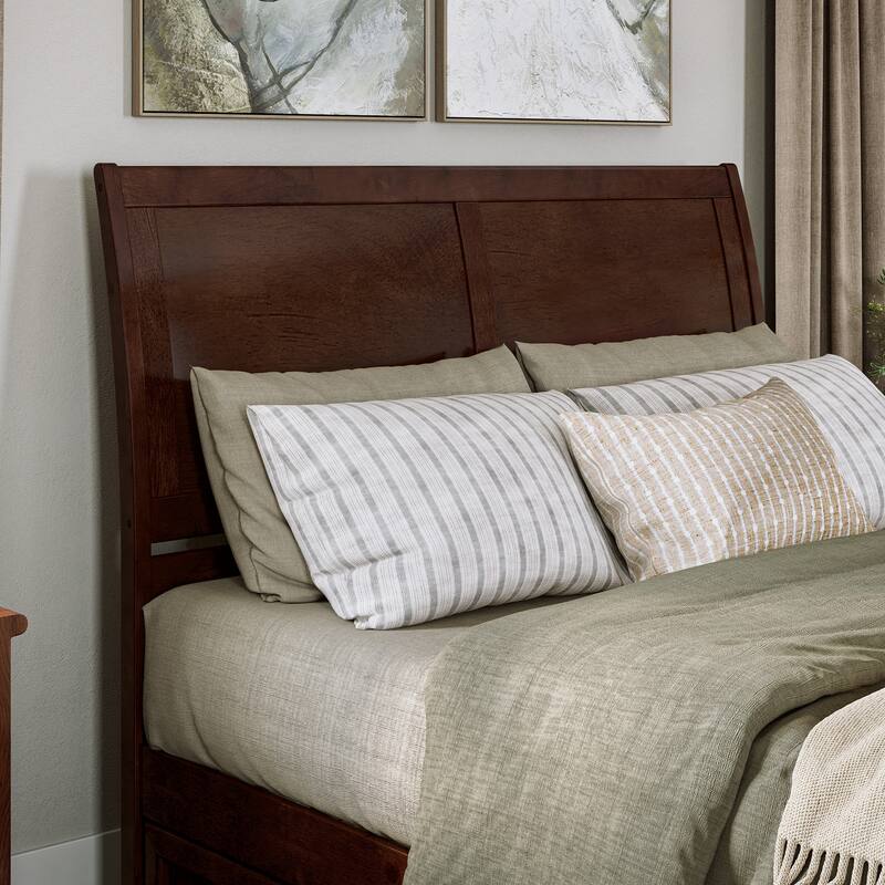 AFI Portland Headboard with Attachable Charger - Walnut - Queen