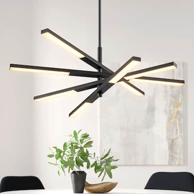 Modern Tiered Linear Sputnik Cluster Integrated LED 3000K Warm Light Chandelier